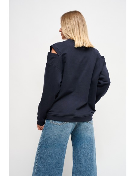Sweatshirt avec découpe sur les épaules et broches Maryley Jewellery