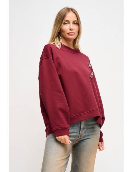 Sweatshirt en coton avec épingles à bijoux Maryley