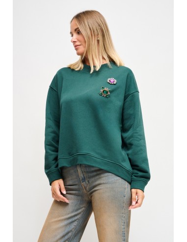 Katoenen sweater met sieradenbroches Maryley