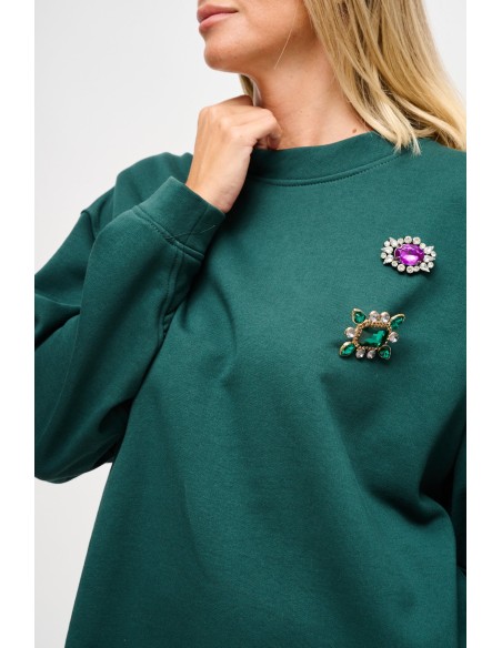 Sweatshirt en coton avec épingles à bijoux Maryley