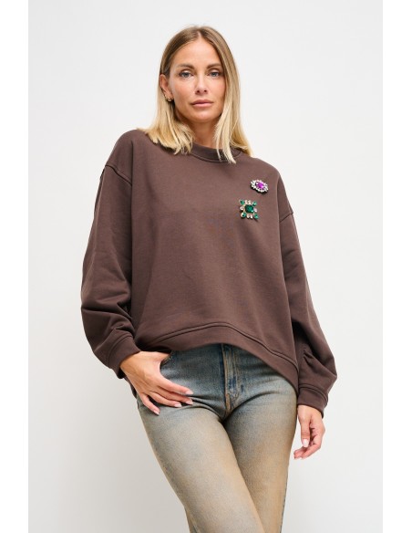 Sweatshirt en coton avec épingles à bijoux Maryley
