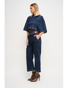 Jean taille haute avec ceinture Maryley 2