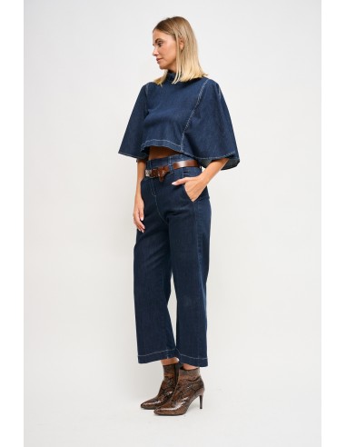 Jean taille haute avec ceinture Maryley