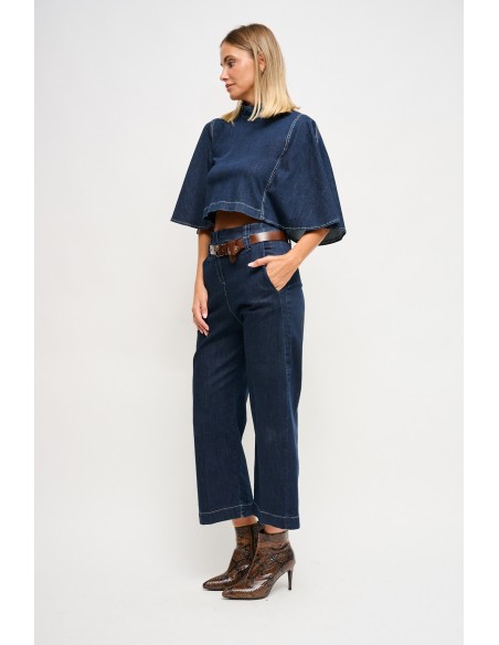 Jean taille haute avec ceinture Maryley