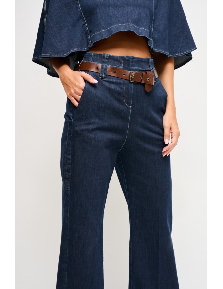 High-waistjeans met riem van Maryley