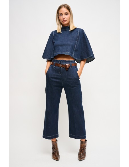 Jean taille haute avec ceinture Maryley