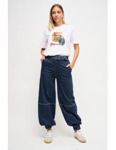 Jean baggy avec ceinture Maryley