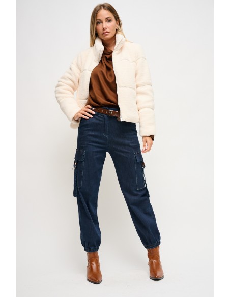 Jean cargo avec ceinture Maryley