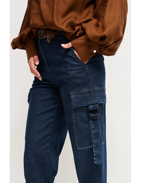 Jean cargo avec ceinture Maryley