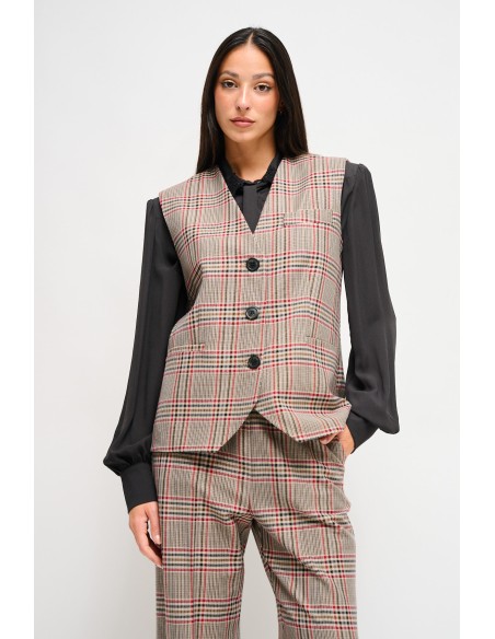 Geruit gilet Maryley