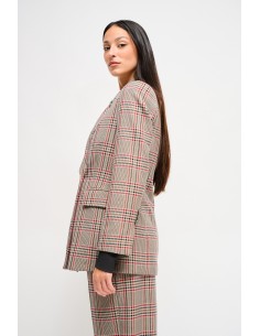 Geruite double-breasted jas met broche Maryley 2