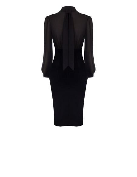2 Piece Georgette Top and Velvet Skirt With Chains And Charms Effect Dress Rinascimento