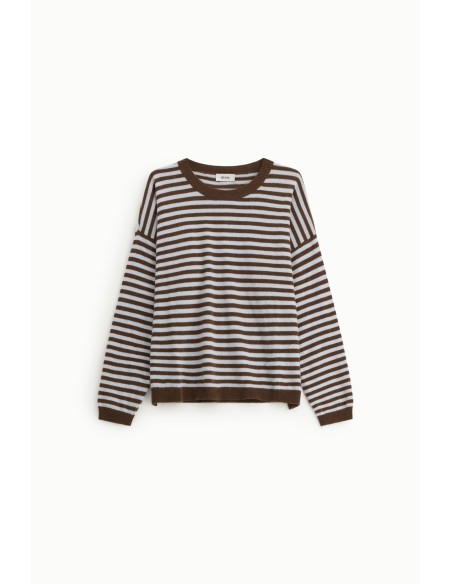 Dixie Long Sleeve Striped Crew Neck Sweater