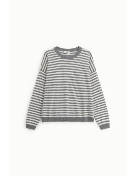 Dixie Long Sleeve Striped Crew Neck Sweater