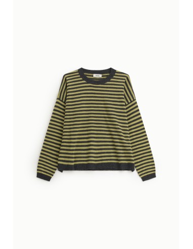 Dixie Long Sleeve Striped Crew Neck Sweater