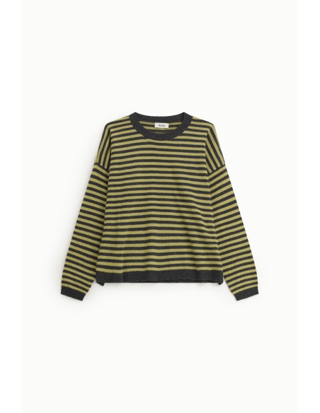 Dixie Long Sleeve Striped Crew Neck Sweater