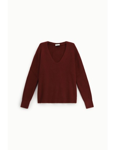 Dixie Ribbed V-Neck Sweater