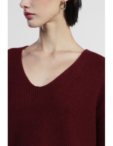 Dixie Ribbed V-Neck Sweater