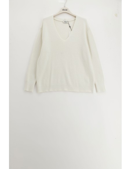 Dixie Ribbed V-Neck Sweater