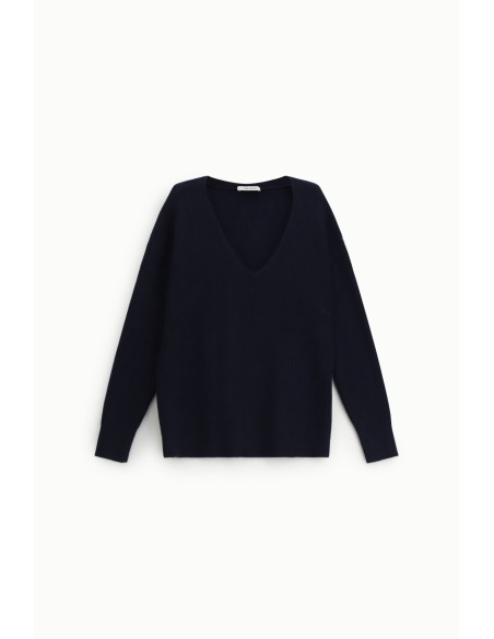 Dixie Ribbed V-Neck Sweater