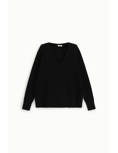 Dixie Ribbed V-Neck Sweater
