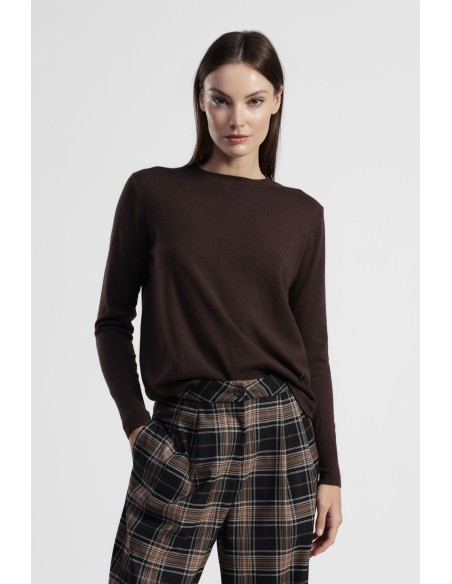 Pull à col ras du cou avec manches longues et détails dans le dos Dixie