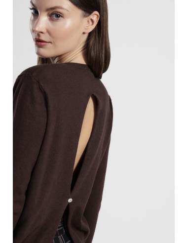 Pull à col ras du cou avec manches longues et détails dans le dos Dixie