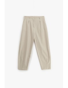 Dixie broek met plooien en cropped pijpen