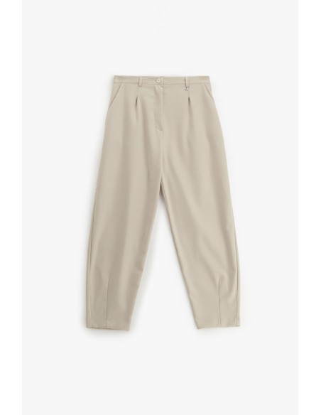 Dixie broek met plooien en cropped pijpen