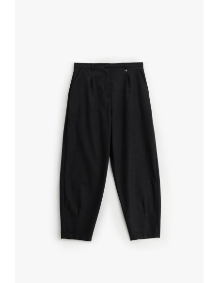 Dixie broek met plooien en cropped pijpen