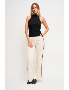 Gebreide broek met zijbiezen Maryley
