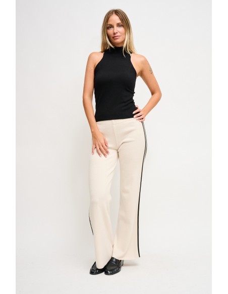 Pantalon en maille Maryley avec bandes latérales