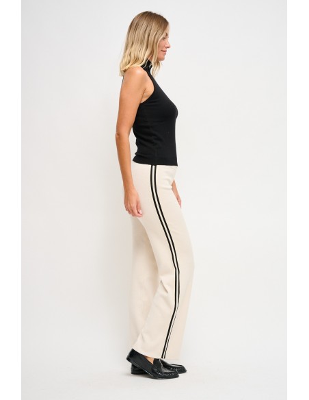 Pantalon en maille Maryley avec bandes latérales