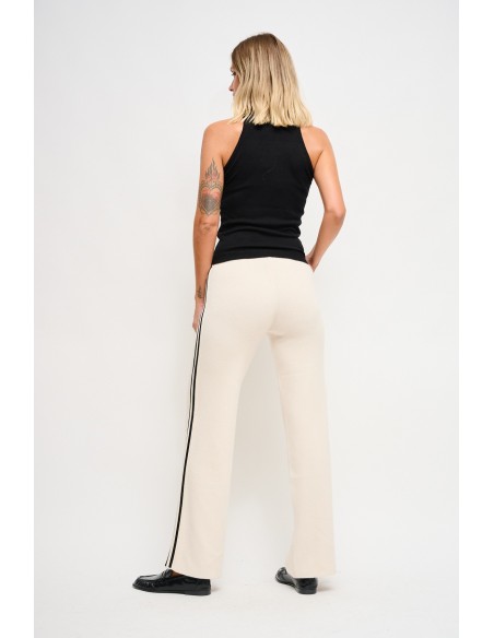 Pantalon en maille Maryley avec bandes latérales