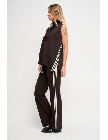 Gebreide broek met zijbiezen Maryley
