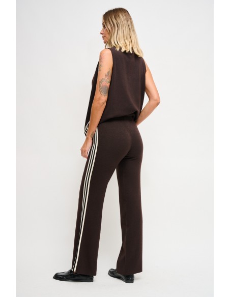 Gebreide broek met zijbiezen Maryley