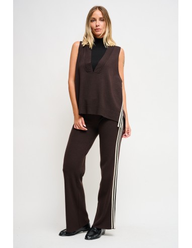 Pantalon en maille Maryley avec bandes latérales