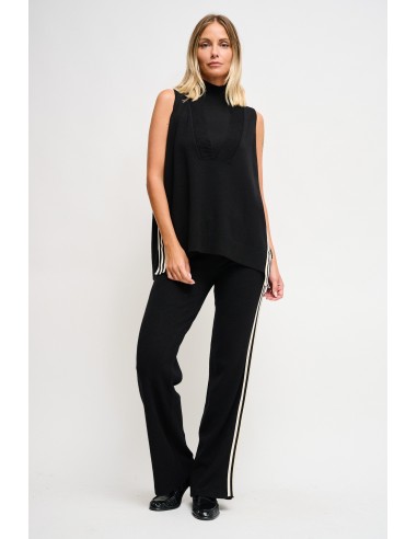 Pantalon en maille Maryley avec bandes latérales