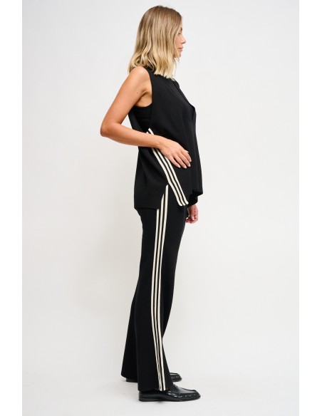 Pantalon en maille Maryley avec bandes latérales