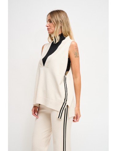 Gebreid vest met zijbanden Maryley
