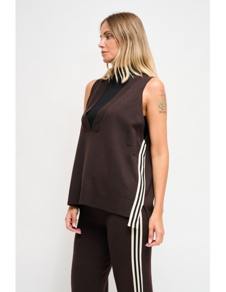 Gilets en tricot Maryley avec bandes latérales