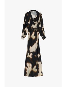 Robe longue à imprimé fantaisie avec ceinture et col Dixie 2