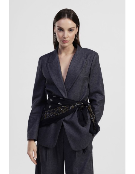 Blazer avec ceinture foulard nouée à la taille Dixie