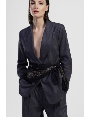 Blazer met een in de taille geknoopte sjaalceintuur Dixie