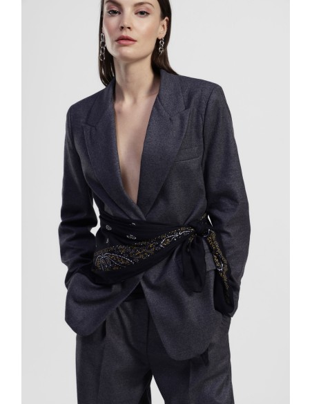 Blazer avec ceinture foulard nouée à la taille Dixie