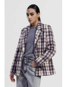 Geruite blazer met klepzakken en sierknopen Dixie