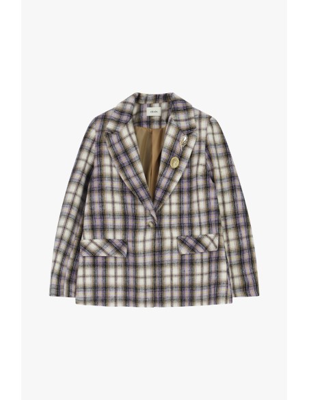 Geruite blazer met klepzakken en sierknopen Dixie