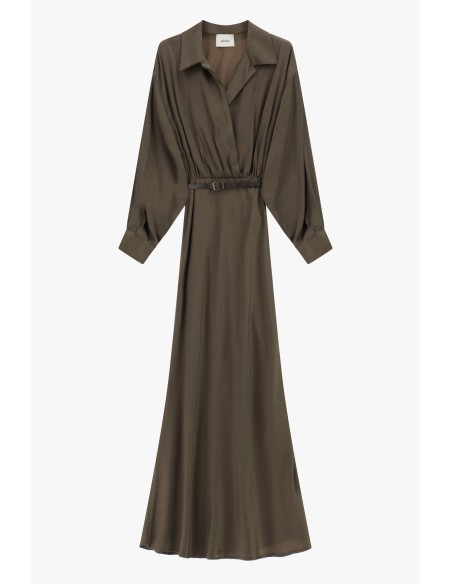 Robe longue avec ceinture et manches longues Dixie