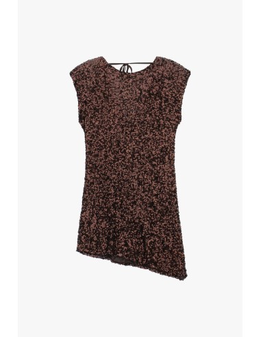 Robe courte asymétrique à paillettes avec épaules structurées Dixie