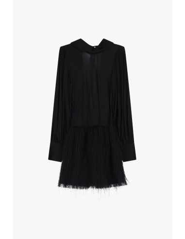Robe courte à manches longues et à volants Texte Dixie